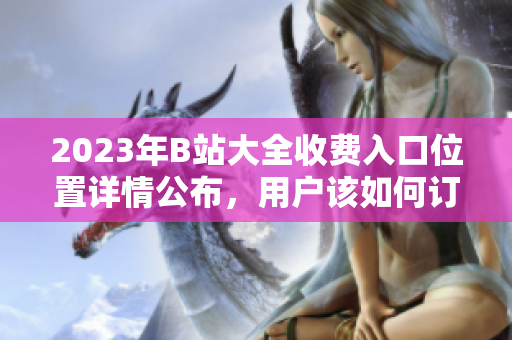 2023年B站大全收費(fèi)入口位置詳情公布，用戶該如何訂閱？